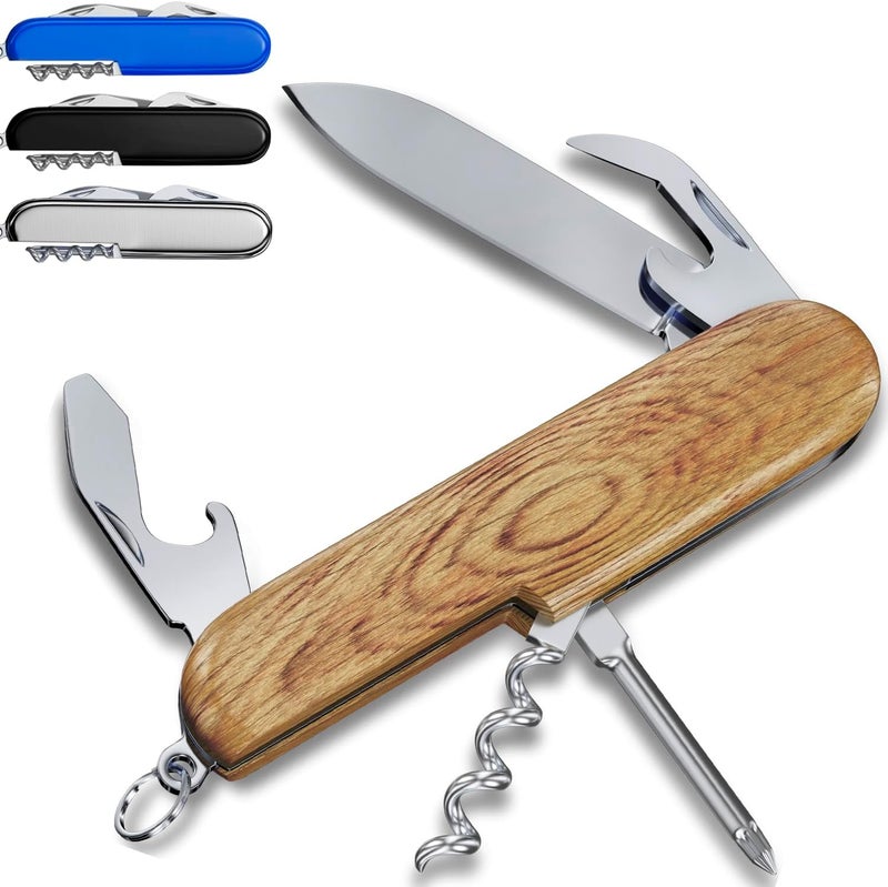 GOOD WORKER Small Pocket Knife 6 in 1 - Keychain Multitool - Compact Kids Pocket Knife with Bottle Opener, Can Opener, Corkscrew, Phillips Screwdriver - EDC Gift for Men, Women, Camping, Hiking, Travel - 5005 - Image 1